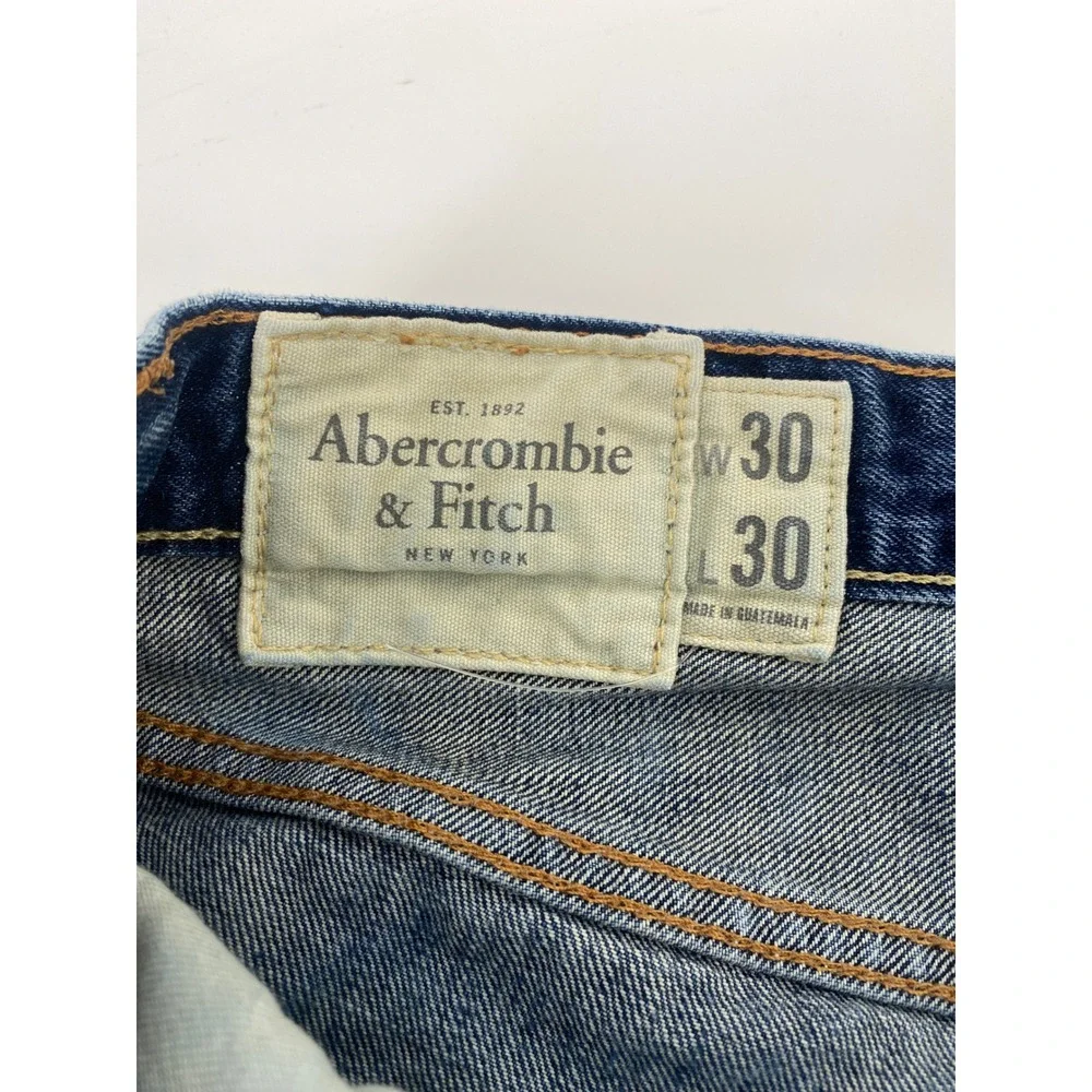 Abercrombie & Fitch Jeans 30x30 Blue Button Fly Straight Leg Denim Excellent